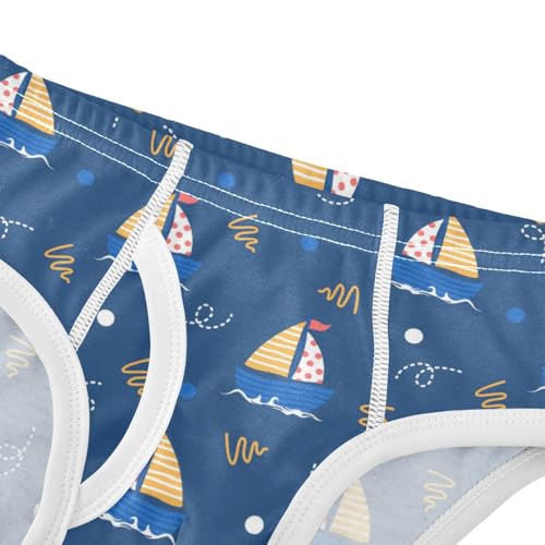 Boys' Exclusive Briefs Toddler Underwear 95% Combed Cotton Boxerbriefs 2T Sailboat Pattern Cars 204