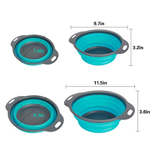Collapsible Colander, Colander Strainer with Handles Set for Draining Pasta Vegetable Fruit etc