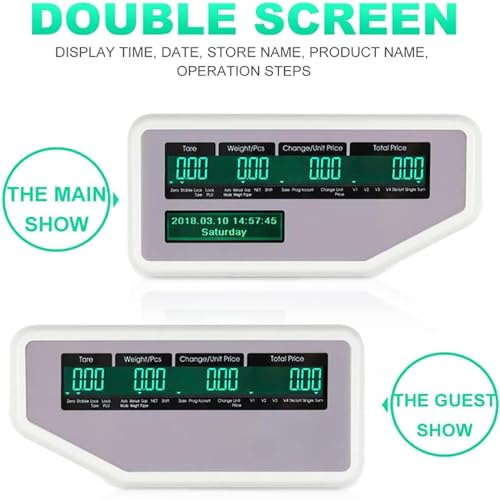Báscula electrónica digital con impresora y pantalla dual miniatura 5