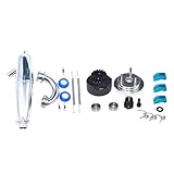 Material: Aluminiumlegierung Shiwaki 14T Zahnrad Schwungrad Kupplung Schuhe Mutter Federn + Auspuffrohr für 1:8 RC