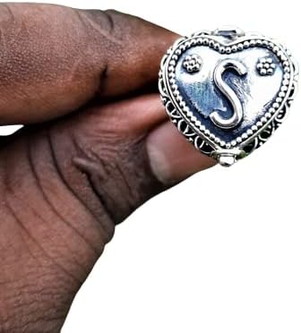 925 Silver Plated Poison Box Ring,Birthday Gifts, Pillbox Ring, Healing Crystal Ring, Boho Ring, Handmade Poison Ring, Openable Ring, Heart poison ring