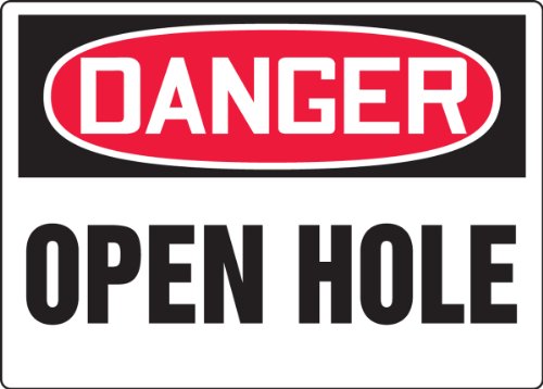 Panneau Danger Open Hole Accuform en aluminium de 17,8 x 25,4 cm