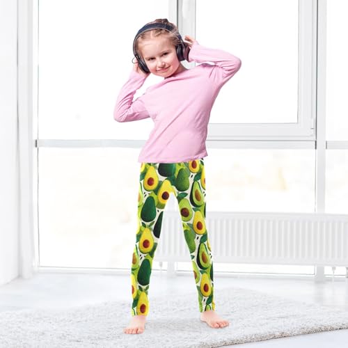 Girls Leggings Avocado Leaves Fruit Soft Toddler Leggings for Girls Kids Pants Size 4T-10T4
