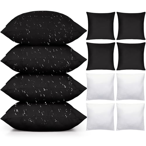 Colingmill 4 Pack Black Outdoor Throw Pillows with Inserts 18x18 Inch Decorative Waterproof Throw Cushion for Sofa Couch Home Patio