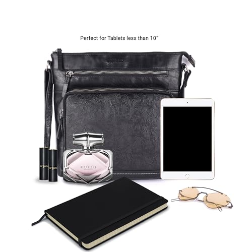 Image of LEDERBUCK Olga Women's Extra-Large Genuine Leather Crossbody Purse - Soft Triple-Zip Shoulder Bag