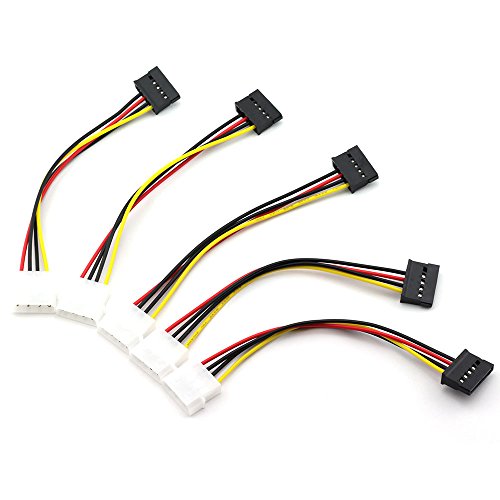 ZRM&E 5PCS SATA 15-Pin Power Adapter Line IDE 4P Male to SATA 15 Pin Female Power Extension Cable IDE to SATA Connector