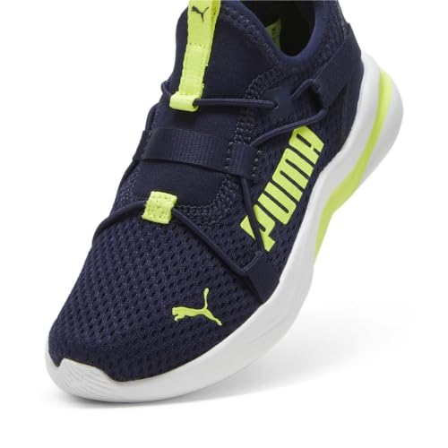PUMA PUMA Unisex-Child, Rift Slip On Pop, PUMA Navy-Electric Lime, Little Kid, 10.5