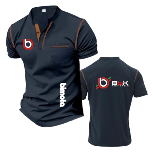 T-Shirt Henley De Sport Homme Col Montant Boutonné Et Coupe Ajustée Graphique