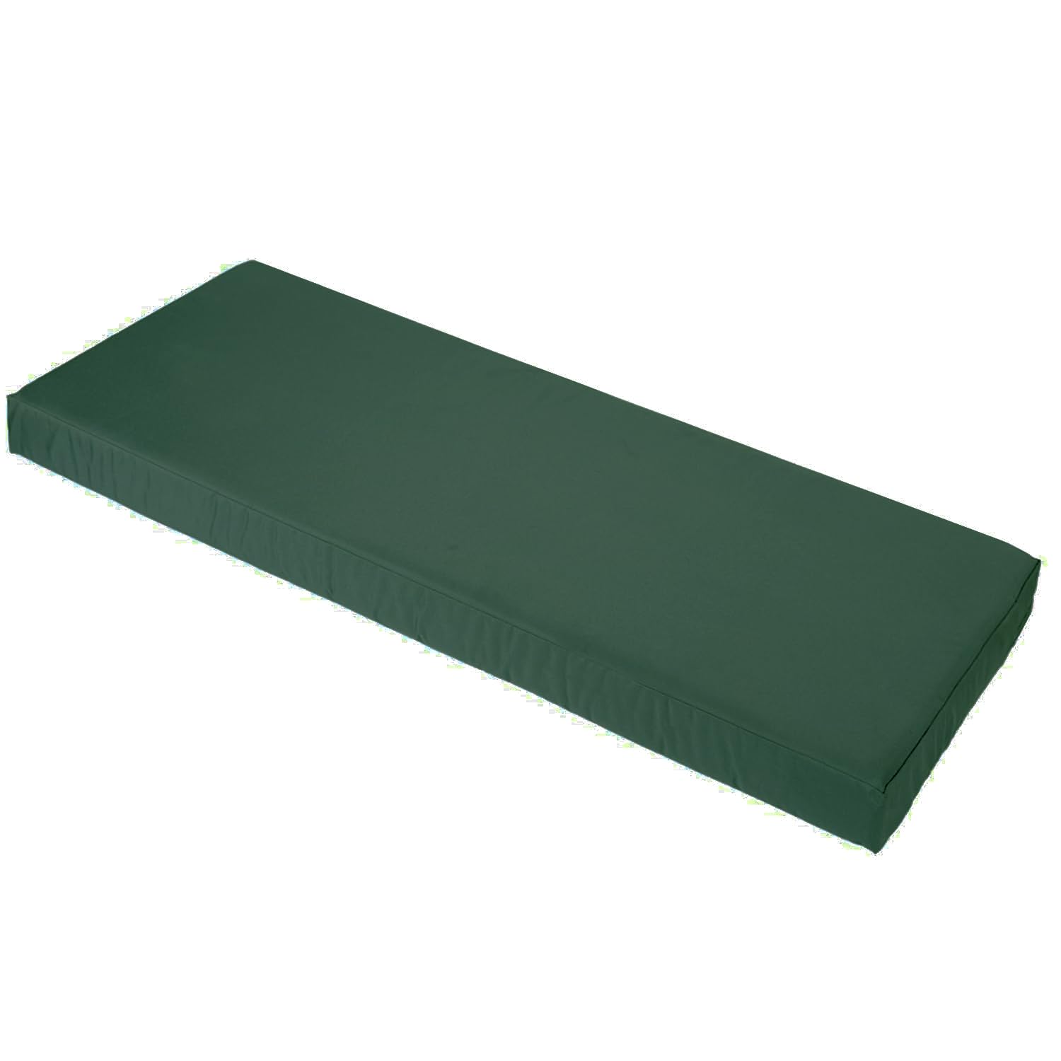 Pinkfairy Outdoor Water-Resistant 2 Seater New Size Seat Cushions, Bench Rattan Cushion Heavy Duty Foam Seat Pad (Bottle Green, 106x45x5cm / 42x18x2)