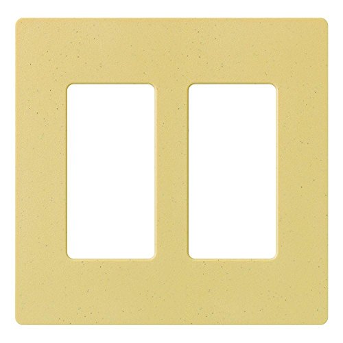Lutron Claro 2 Gang Decorator/Rocker Wallplate, Satin, Goldstone (1-Pack) | SC-2-GS