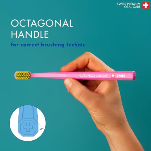 Curaprox Spazzolino Manuale | Love Edition 2025 | Ultra Morbido Per Denti E Gengive Sensibili | Confezione Da 2, Bianco E Rosa - 5