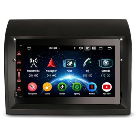 Erisin Android 14 8-Core 4GB+64GB Car Stereo GPS Sat Nav for Fiat Ducato Citroen Jumper Peugeot Boxer 7 Inch IPS Screen Wireless CarPlay Android Auto DSP DAB+ Bluetooth 5.0 WiFi 4G DSP OBD2 USB Canbus Cover