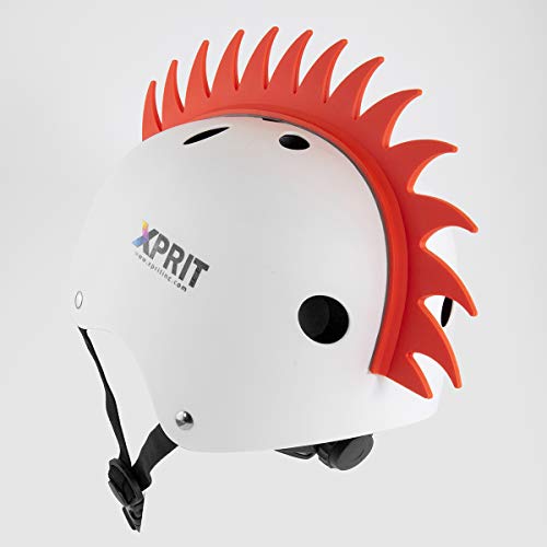 XPRIT Mohawk, Warhawk Wig Accessory Adhesive/Stick On Helmet for Skateboarding, Dirt-Bikes, Motorcycle, Cycling (Orange Warhawk) - Thumbnail 4