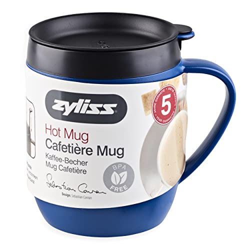 Zyliss E990003 Hot Mug Kaffeebecher, Plastik/Silikon, Blau, Thermobecher, Isoliert Reise Kaffeebecher, Filter Für Gemahlenen Kaffee… – Ansicht 2