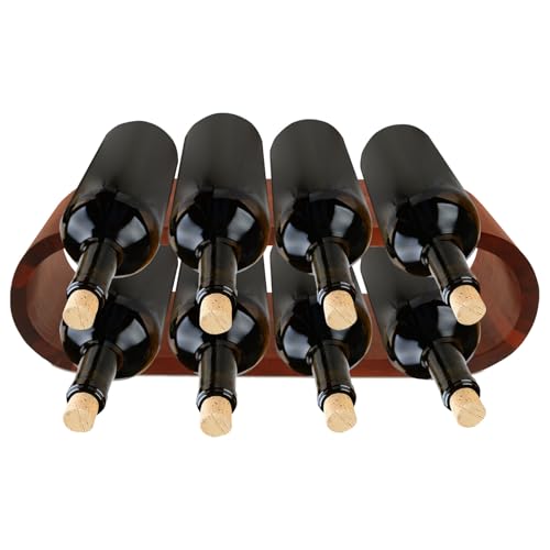 Soporte para botellas de vino de madera con 2 niveles miniatura 1