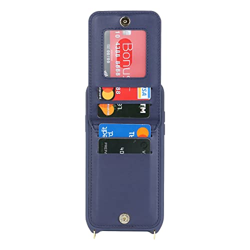 Deyhu Iphone 14 Pro Case With Card Holder For Women, Iphone 14 Pro Phone Case Wallet With Strap Credit Card Slots Crossbody With Kickstand Zipper Shockproof Case For Iphone14Pro - Blue #TOP3