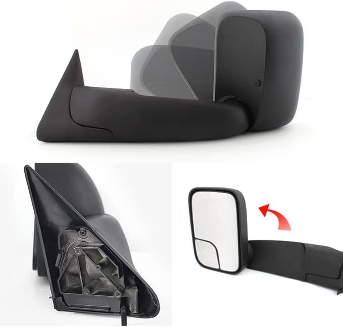 AKKON - For 94-01 Dodge Ram Pickup Truck Extendable Towing Manual Mirrors Driver Left Side Replacement