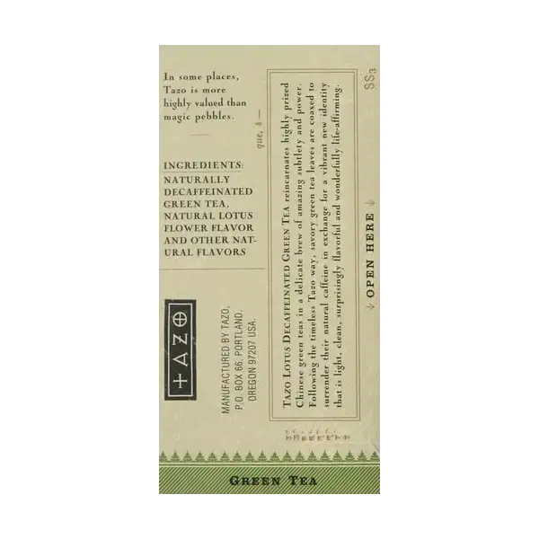 Tazo Enveloped Hot Tea Bags For a Warm Beverage Lotus Blossom Green Tea Herbal, Non GMO, Non caffeinated Tea 20 ct 2