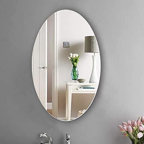 Organizedlife Bathroom Wall Mounted Mirror , 64 x 37 cm Oval Simple , Frameless Dressing Mirror ,Hallway Bedroom