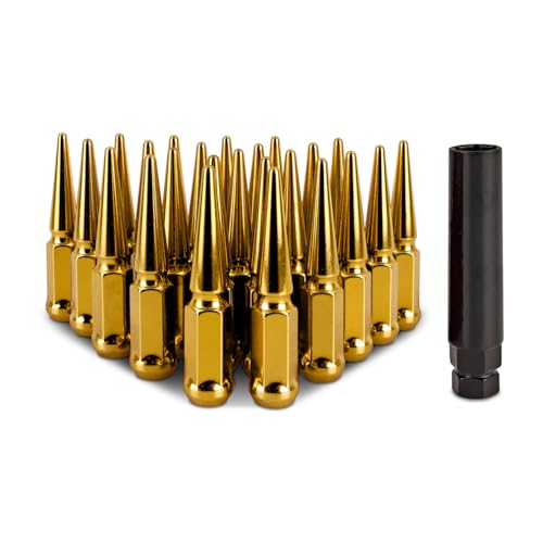 Image of Mishimoto Spiked Lug Nuts, M12x1.5, 24-PC Set, Gold