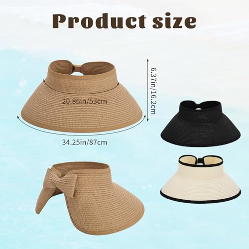 3 pack de sombreros viseras plegables para mujer miniatura 7