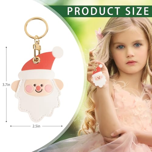 Image of Leather Keychain Case Holder Compatible with Apple AirTag, GPS Airtag Keychain Finder Tracker with Key Ring, Anti-Scratch Protective Air Tag Cover | Leather