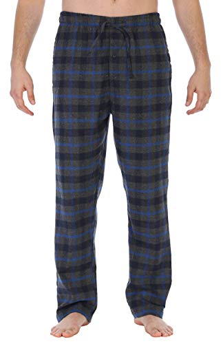 Gioberti Men's Flannel Pajama Pants, Charcoal/Navy/Royal Blue, Large