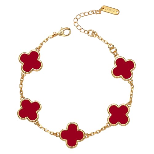 18K Gold Plated Clover Bracelet for Women