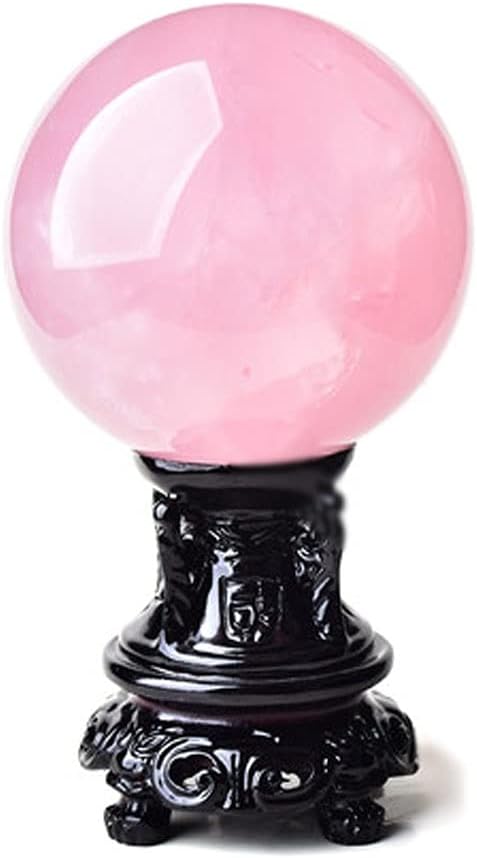 LSLYTQ Sphere Exquisite Natural Stone Powder Crystal Ornaments Feng Shui Lucky Home Office Living Room Study Decorations Fortune Telling Witchcraft Gazing Size 1.57in