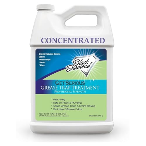 Comparison: Best Kitchen Drain Cleaner For Grease 8 Black Diamond Stoneworks GET SERIOUS Grease Trap Treatment. Commercial Enzyme Drain Opener, Odor Control, Enzyme for Grease Trap Cleaner, and Maintenance. Eliminates Build-Up, Odor, and drain grease.