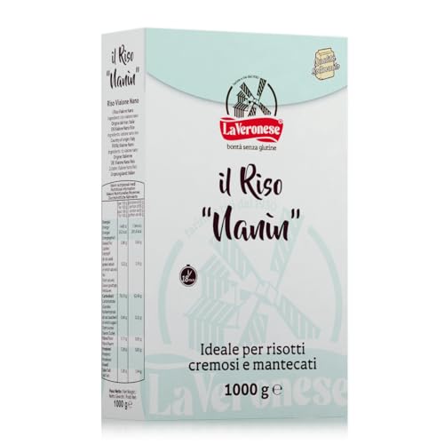 La Veronese | Nanin, Riso Vialone Nano, Varietà di Riso Semifino, Riso Versatile, Senza Glutine, 1000g