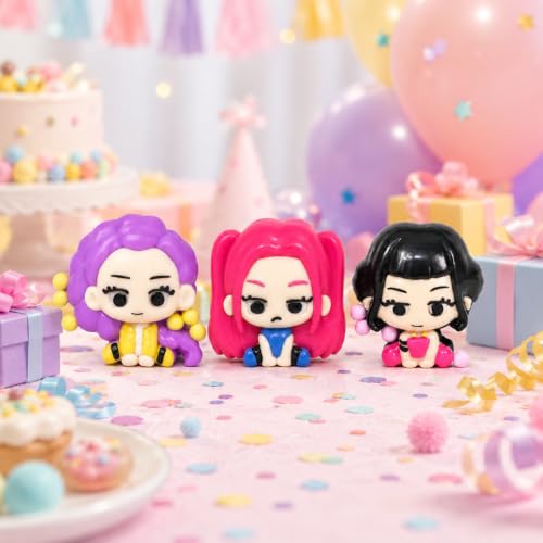 Image of Wanna Party Korean Pop Inspired Squishy Toys for Kids - Set of 3 | Cute Character Stress Relief Squeeze Toys, Soft Sensory Fidget Toys for Party Favours, Return Gifts & Birthday Gifts