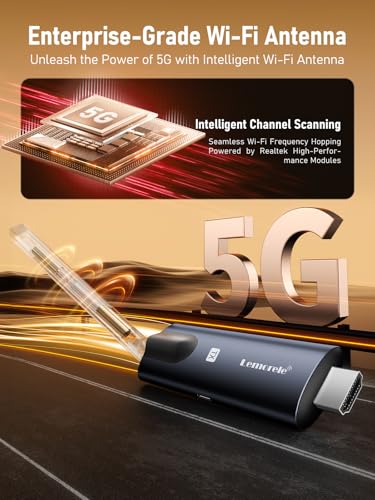 Image of Lemorele Aluminum Wireless HDMI Transmitter and 2 Receivers (Support APP Reception), Plug&Play, 200M 1080P FHD,Stream Video&Audio from Laptop /TV Box to HDTV /Projector /Tablet for Meetings,Home Theatre