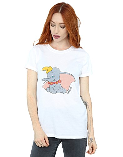 Disney Women's Dumbo Classic Dumbo Boyfriend Fit T-Shirt XX-Large White