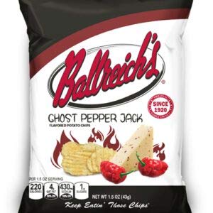 Ballreich Snack Food Company Marcelled Potato Chips (Ghost Pepper Jack), 1.5oz (Pack of 24)