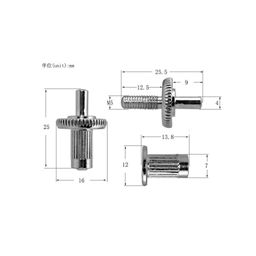 2 pinos de reposição de ponte de guitarra prata 4 mm para guitarra elétrica Gibson Les Paul LP