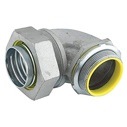 Hubbell-Raco 3548 Liquid Tight Connector, Steel, 90 Degree, Insulated, 2