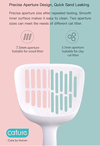Image of Cature Care by Nature Cat Litter Scoop, Sturdy and Easy to Clean Suitable for All Cat Litter Types White
