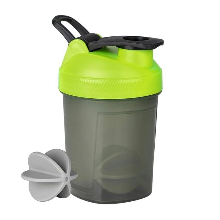Image of Protein Shaker bottle| Mini Gym Shaker| Sports Bottle|Supplement shaker| 300ML with Blender Ball (Green)