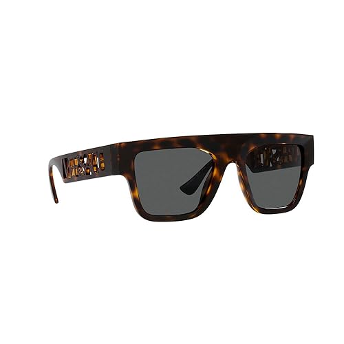 Versace Man Sunglasses Havana Frame, Dark Grey Lenses, 53MM