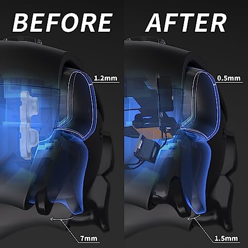 eXtremeRate 強力バージョン クリッキーキット PS5コントローラーBDM-030 ショルダーフェイスDpadボタン、カスタムマイクロスイッチクリッキーヘアトリガーキットと触覚フェイスボタン マウスクリック PS5コントローラー用