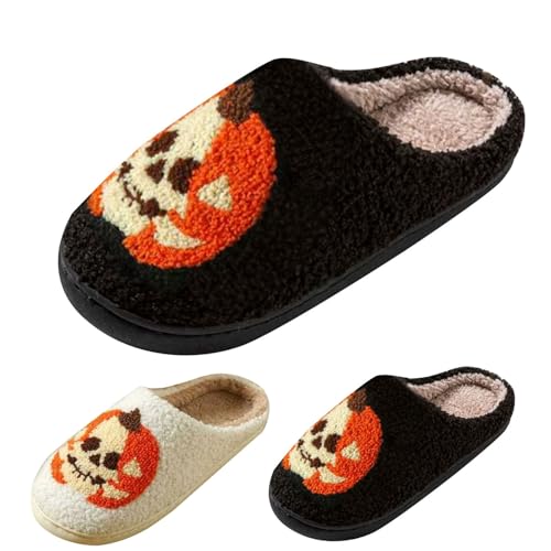 FGUUTYM Zapatillas de estar por casa para hombre y mujer, de felpa, para invierno, cálidas, de fieltro, con forro polar, cómodas y suaves, Z2 negro., 40 EU