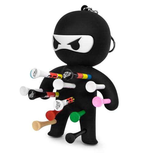 Aliennana Golf Tee Holder, Ninja Portable Funny Golf Tees Holder Keychain Golf Gift Golf Accessories For Men &Amp; Women (Black)