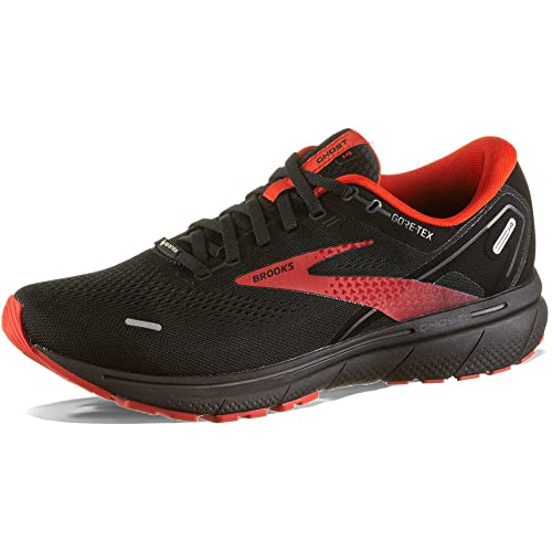 Tomaia in Gore-Tex Brooks Ghost 14 GTX, Scarpe da Corsa Uomo, Black/Blackened Pearl/HighRiskRed, 44 EU