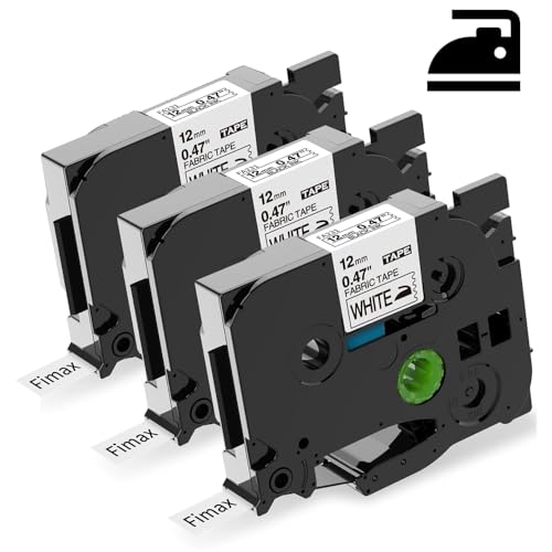 Ruban thermocollant TZe-FA231 noir sur blanc 12mm x 3m compatible avec Brother P-touch Lot de 3