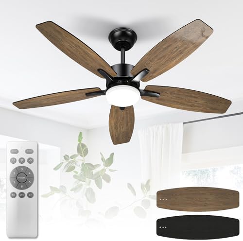 Vntilatur D Plafond 132cm Blanc, 3 Pals N Bois, Motur DC Révrsibl 6 Vitsss, Télécommand Au Millur Prix - View #7