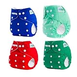 IUwnHceE 4pcs Wiederverwendbare Taschen-Windeln Adjustable Flexible Baby-mikrofaser-windel-Leak Proof One Size Travel Stoffwindeln Mischfarbe