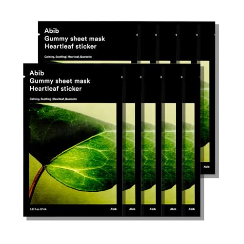 Abib Gummy Sheet Mask Heartleaf Sticker 10 Sheets (Soothing) I Korean Face Mask for Sensitive Skin...