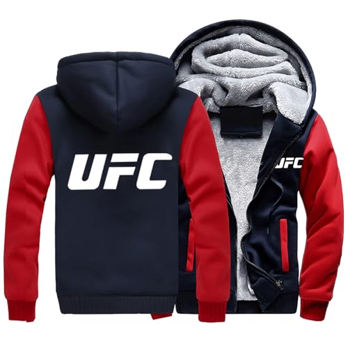 JUMBOZ Veste Running Homme Ultimate Fight, Manteaux Blouson Polaire Épais avec Zippé, Sweats Décontractée Mode pour Outdoor-Blue A||3XL