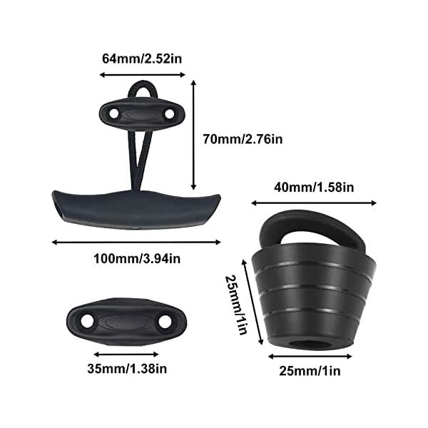 SPORBA Kayak Carry Handles, Kayak Accessory 4Pcs Kayak Scupper Plug Kit